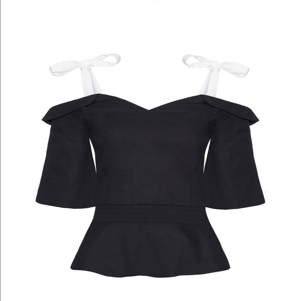 Shoulder Bow Tie Top - Picture 2 of 5